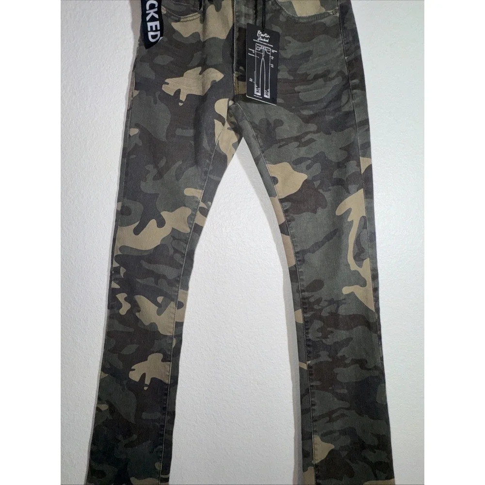 JORDAN CRAIG Mens Army Camo Jeans 30X39 Martin Stacked Ultimate Punk Skinny NWT